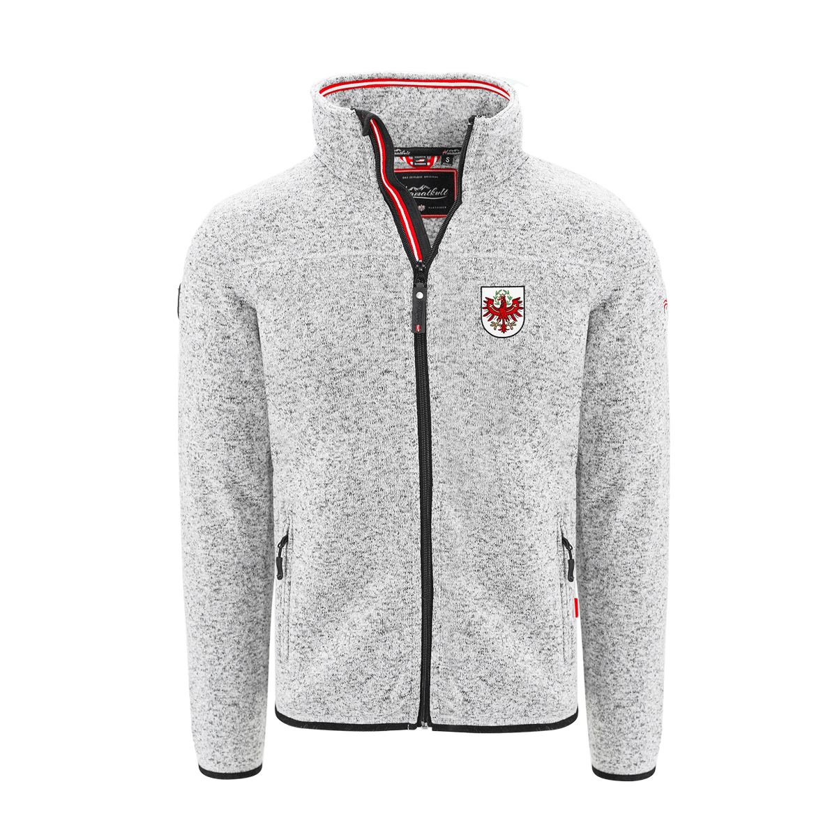 Fleece Jacke für Herren Tiroler Adler #Farbe_Hellgrau