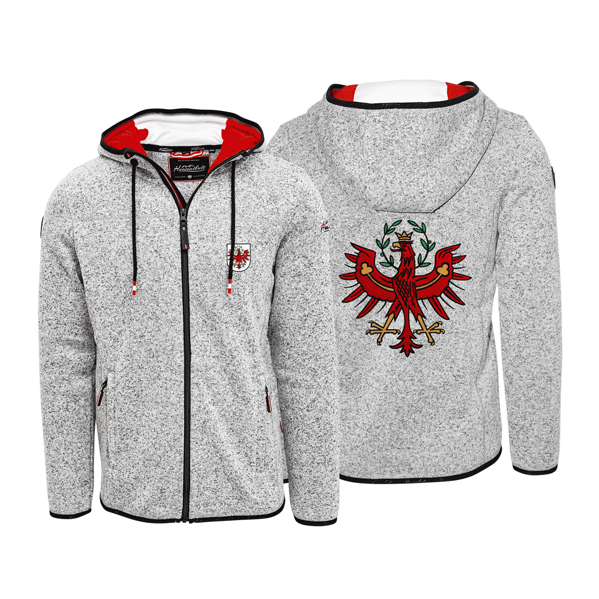 Fleece Sweatjacke mit Tirol Stickerei