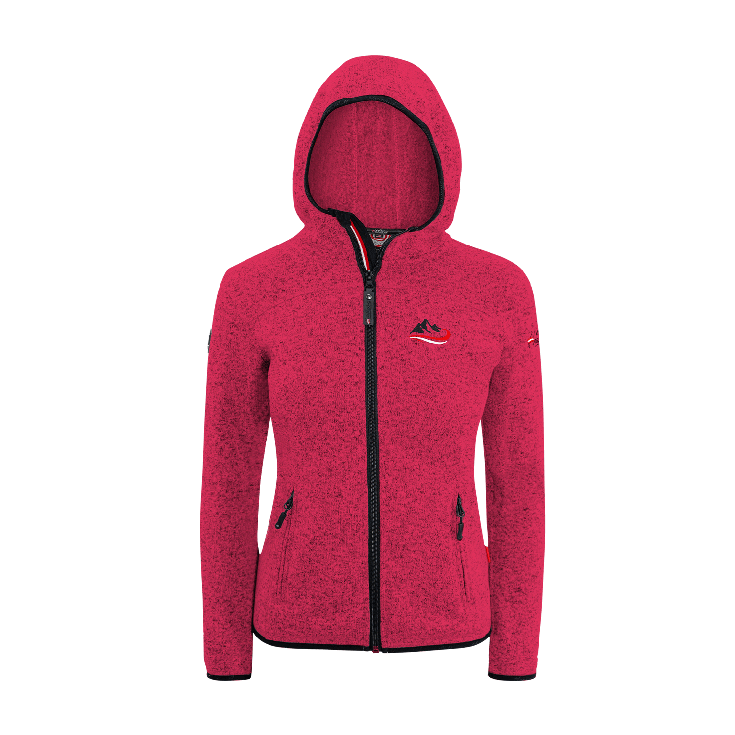 Fleece Weste Damen Magenta Ski Motiv