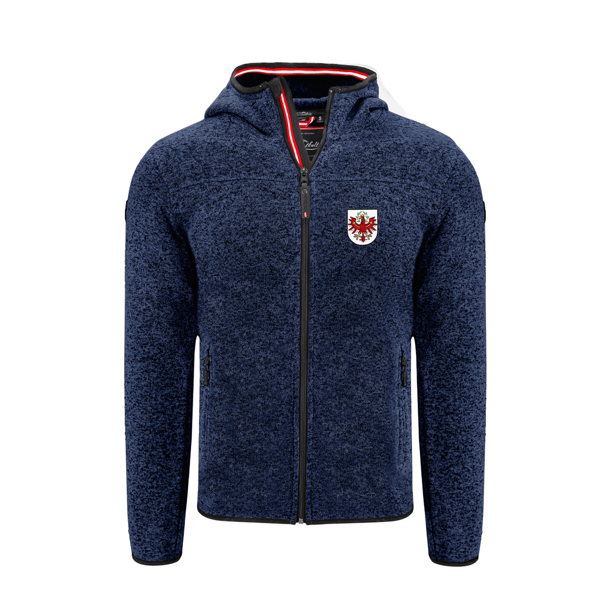 Fleece Weste für Herren mit Tirol Stick blau #Farbe_Dunkelblau