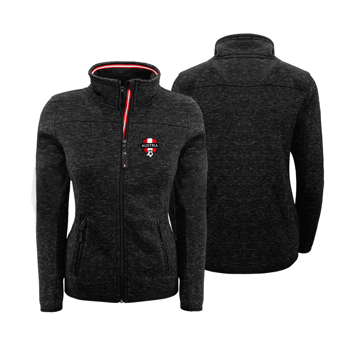 Fußball Österreich Fan Damen Jacke schwarz #Farbe_Schwarz