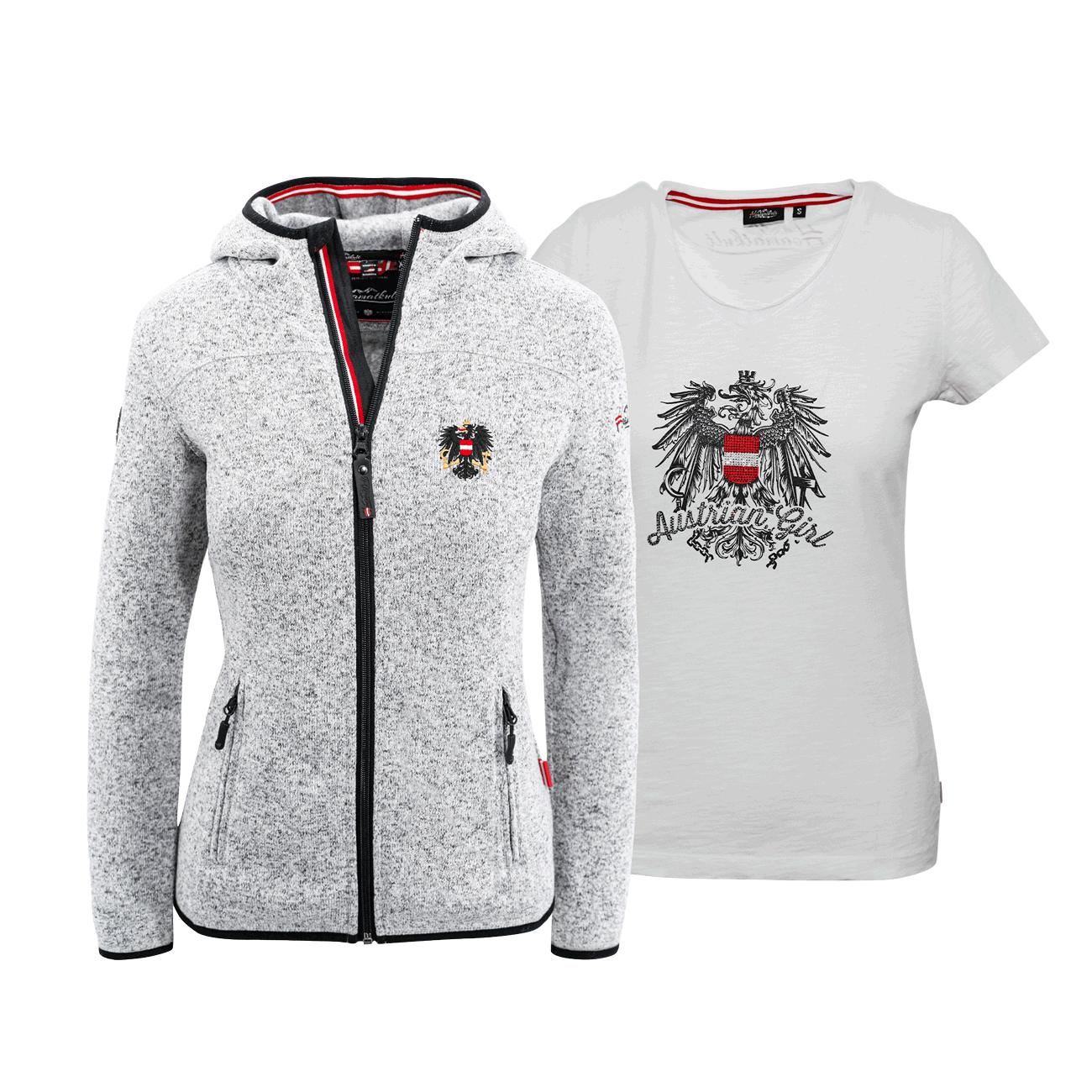 Geschenkpaket Muttertag - Kultjacke mit Kapuze und Glitzer T-Shirt