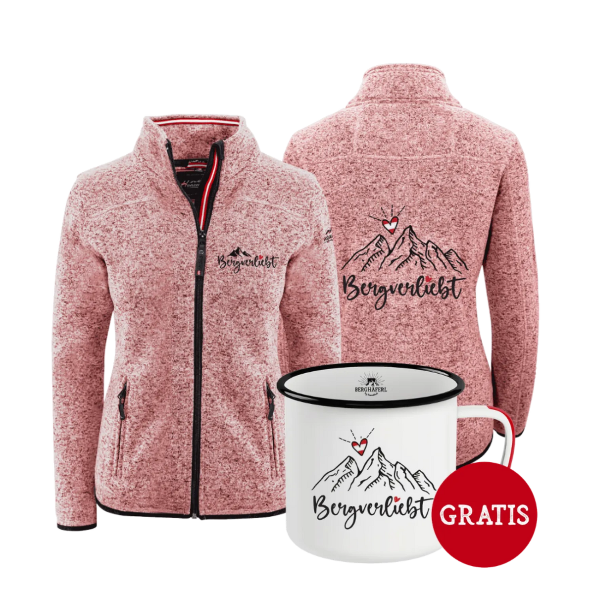 Geschenkpaket Bergverliebt Kultjacke ohne Kapuze Rosa Berghäferl #Farbe_Rosa #Auswahl_Ohne Kapuze
