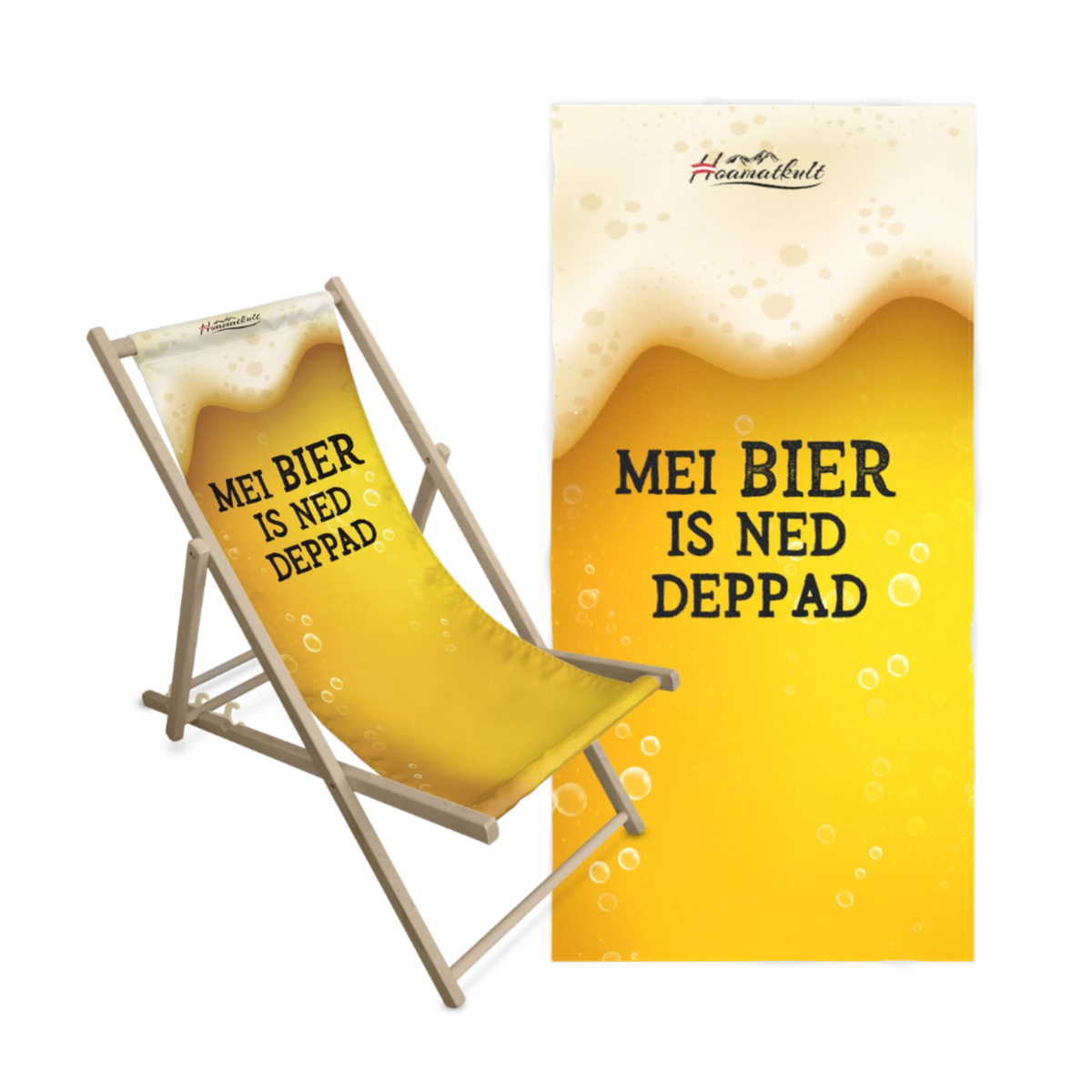 Geschenkpaket Bier Liegestuhl Badetuch