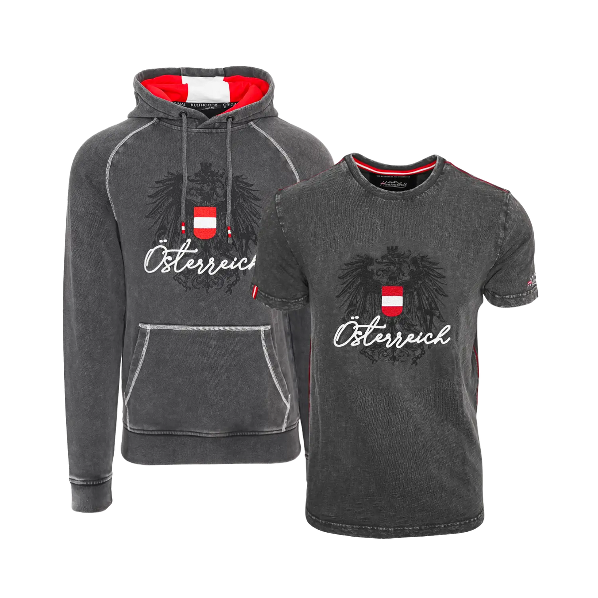 #Farbe_Dunkelgrau Geschenkpaket Hoodie T#Shirt Österreich Dunkelgrau
