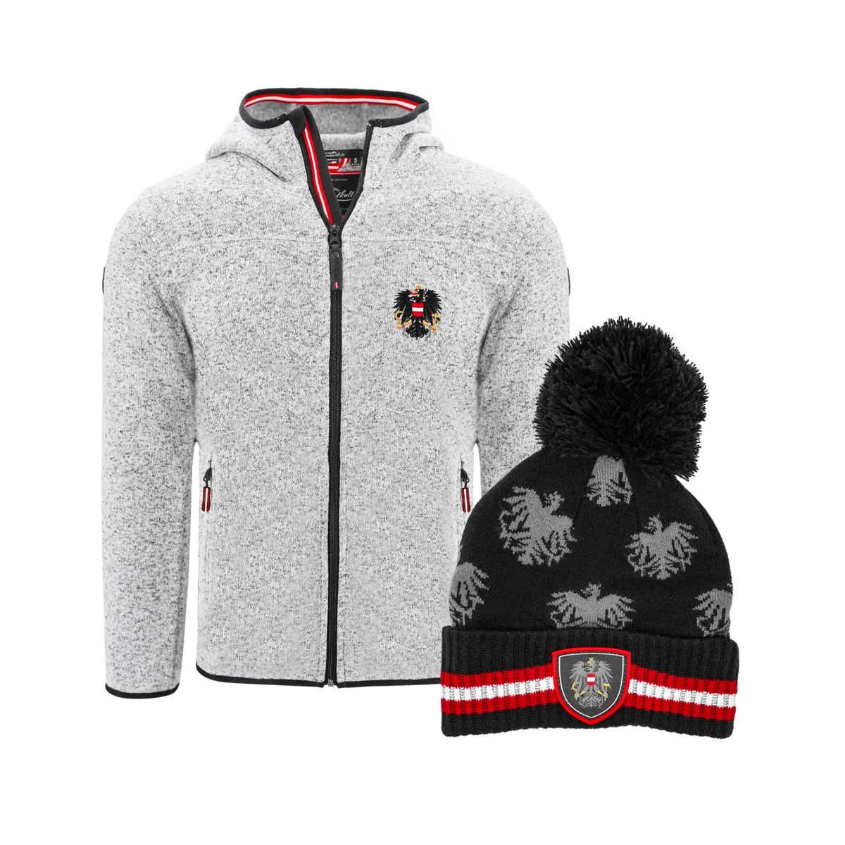 Geschenkpaket Kinder Kultjacke hellgrau Mütze #Farbe_Hellgrau