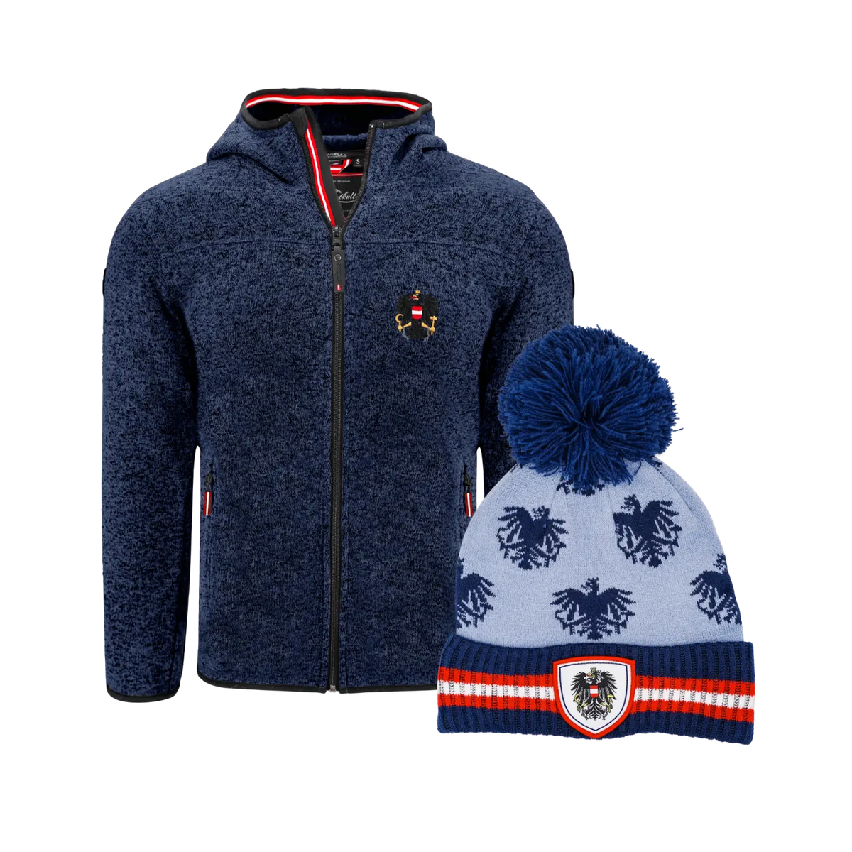 Geschenkpaket Kinder Kultjacke Mütze #Farbe_Dunkelblau