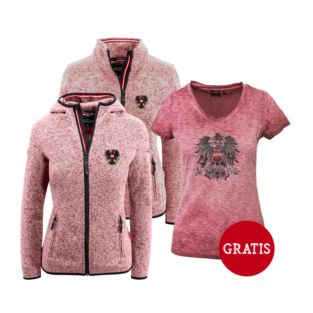 Geschenkpaket Kultjacke rosa T-Shirt