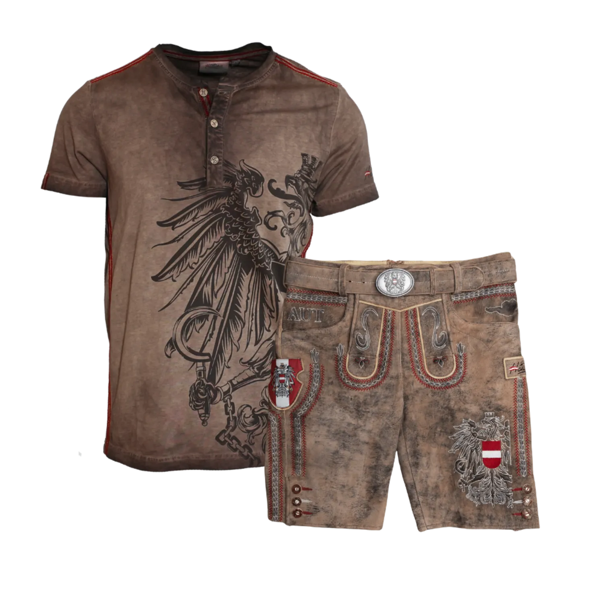 Geschenkpaket Lederhose Shirt dunkelbraun #Farbe_Vintage-Braun