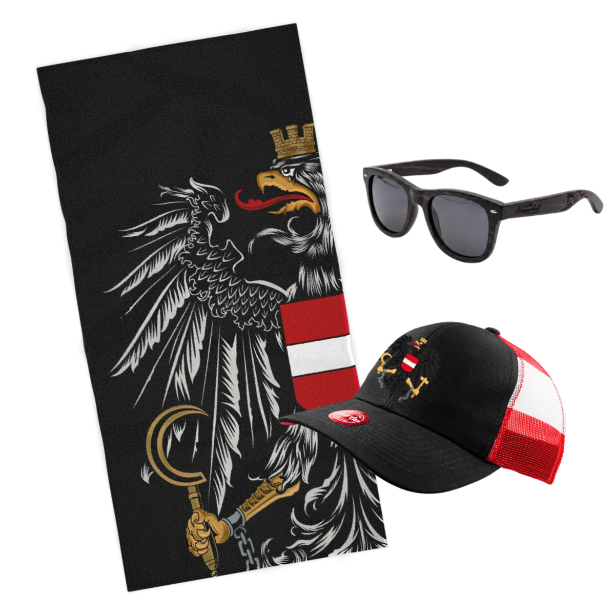 Geschenkpaket Sommer Badetuch Sonnenbrille Cap
