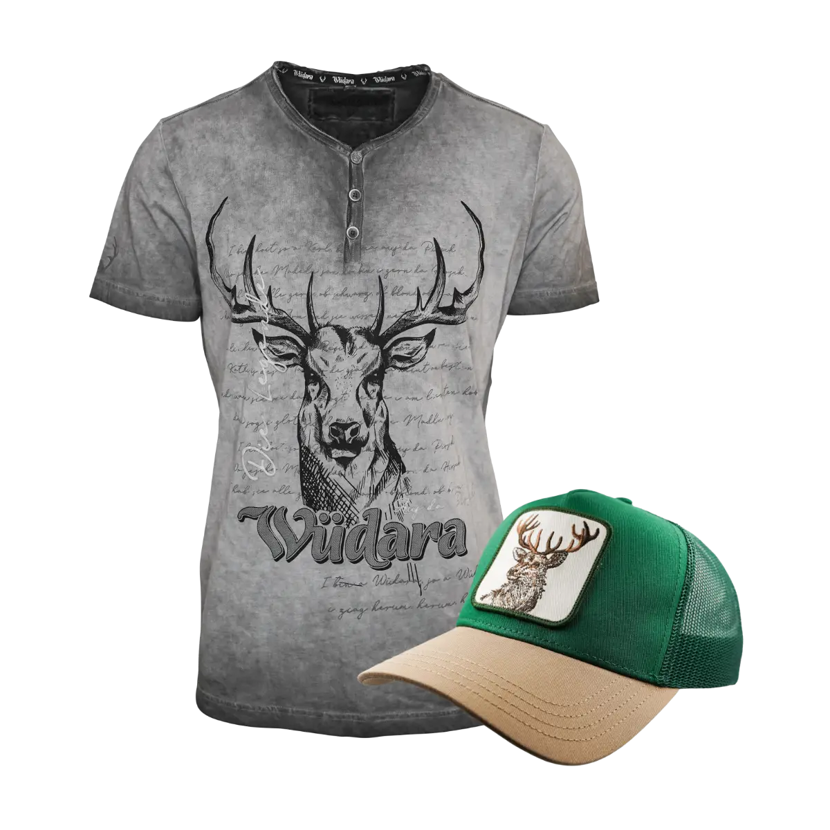 Geschenkpaket Wüdara Shirt und Cap grau #Farbe_Grau