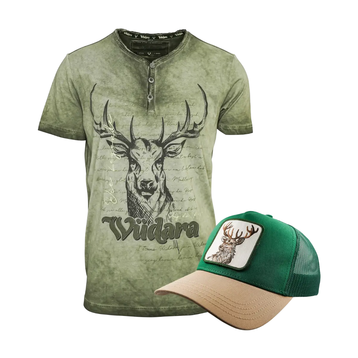 Geschenkpaket Wüdara Shirt und Cap grün #Farbe_Grün
