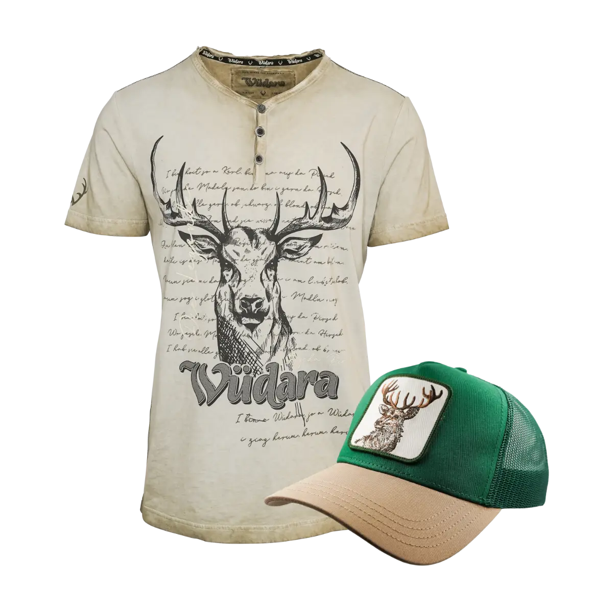 Geschenkpaket Wüdara Shirt und Cap Khaki #Farbe_Khaki