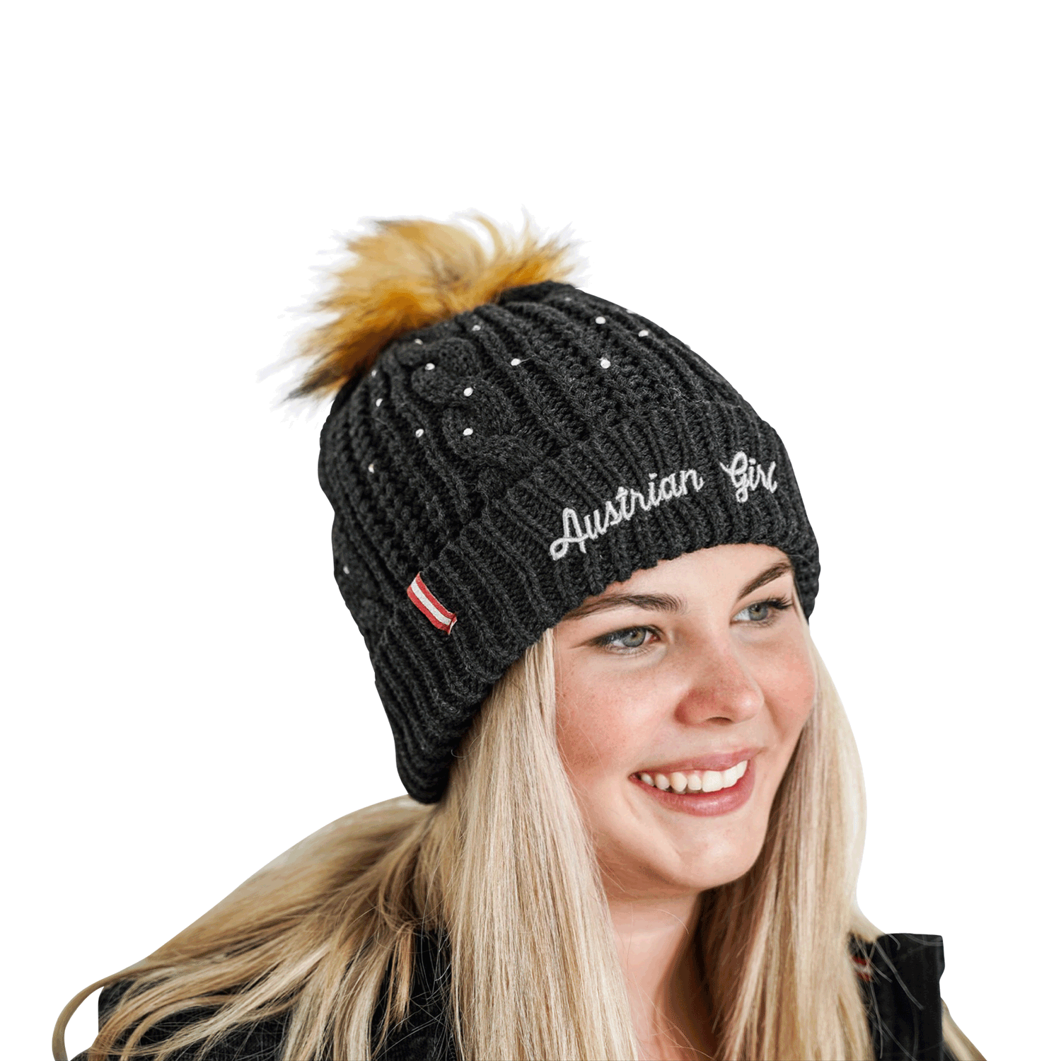Glitzer Mütze Damen schwarz