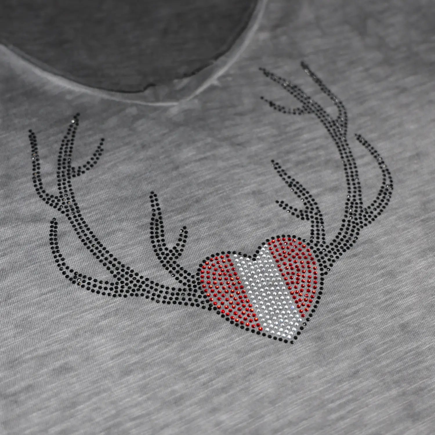 Herz Geweih Glitzer T-Shirt