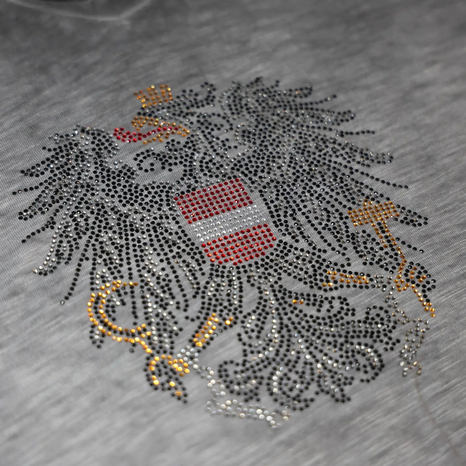 Österreich Adler Glitzer T-Shirt - Anthrazit