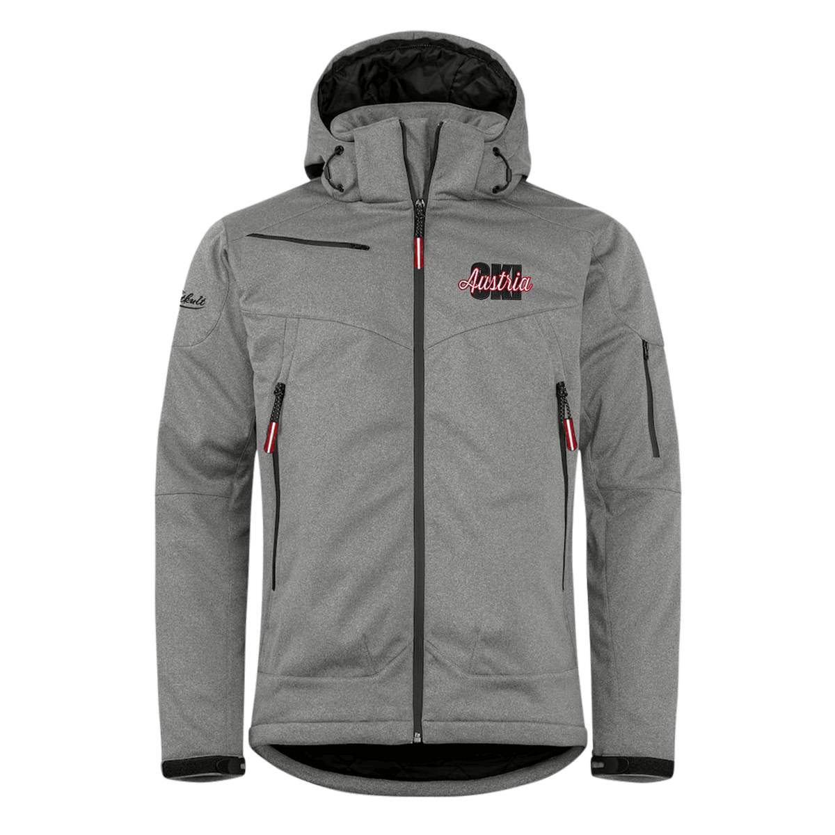 Graue Skijacke für Herren mit Austria Ski Motiv #Farbe_Grau