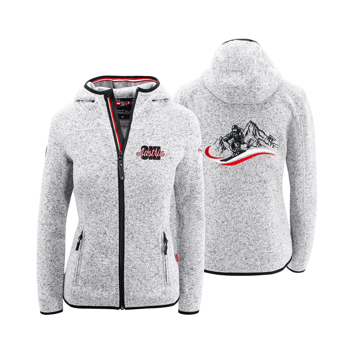 Hellgraue Austria Ski Fleece Weste für Damen #Farbe_Hellgrau