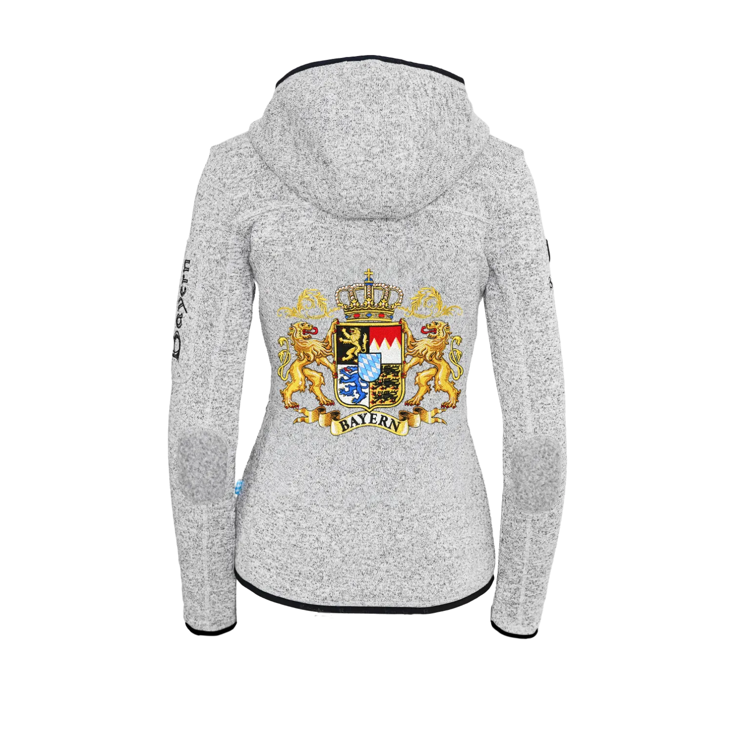 Hellgraue Bayernmode Fleece Jacke für Damen