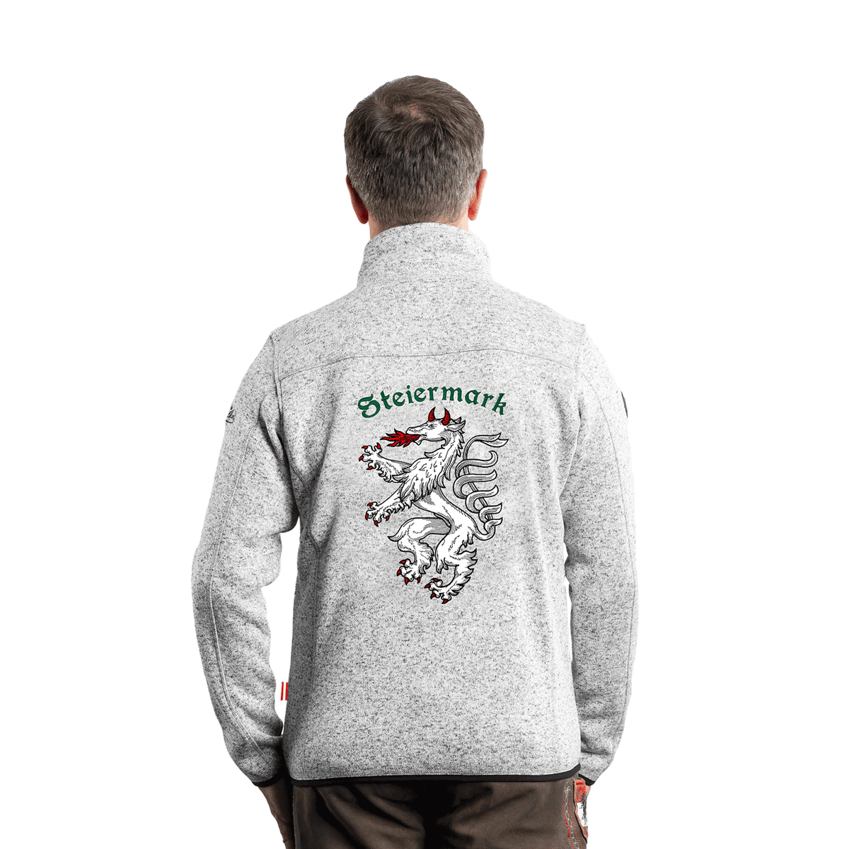 Hellgraue Herren Jacke mit Steiermark Stickerei #Farbe_Hellgrau