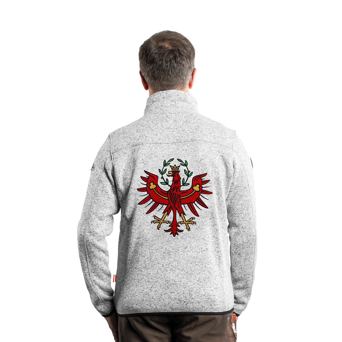 Hellgraue Herren Jacke Tirol Stickerei #Farbe_Hellgrau