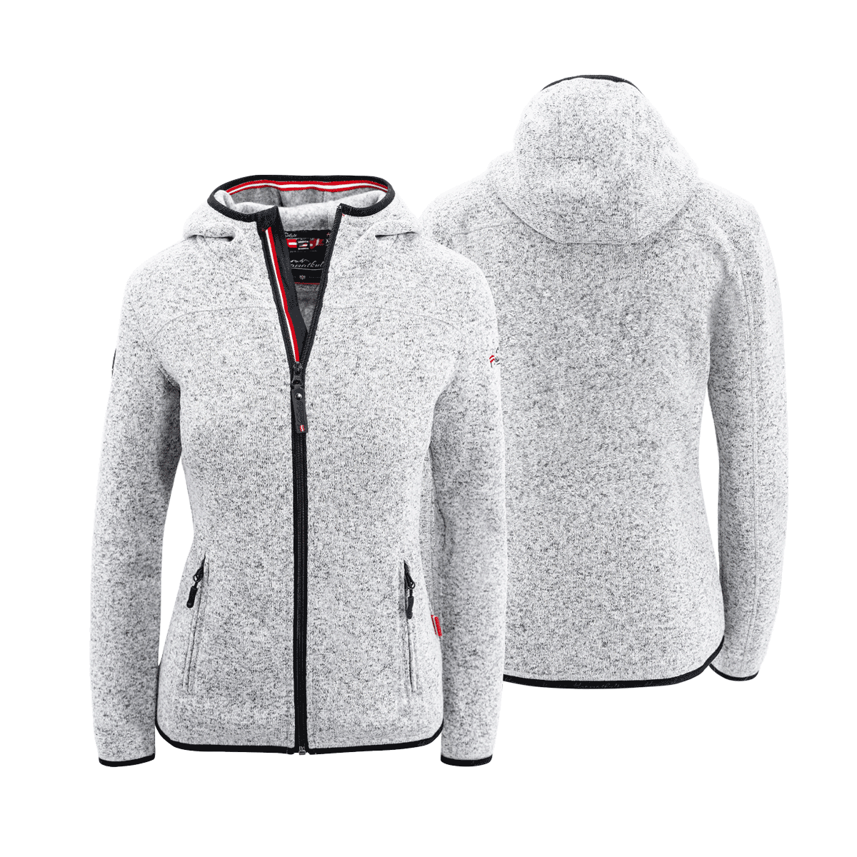 Hellgraue Kultjacke mit Kapuze für Damen Hoamatkult