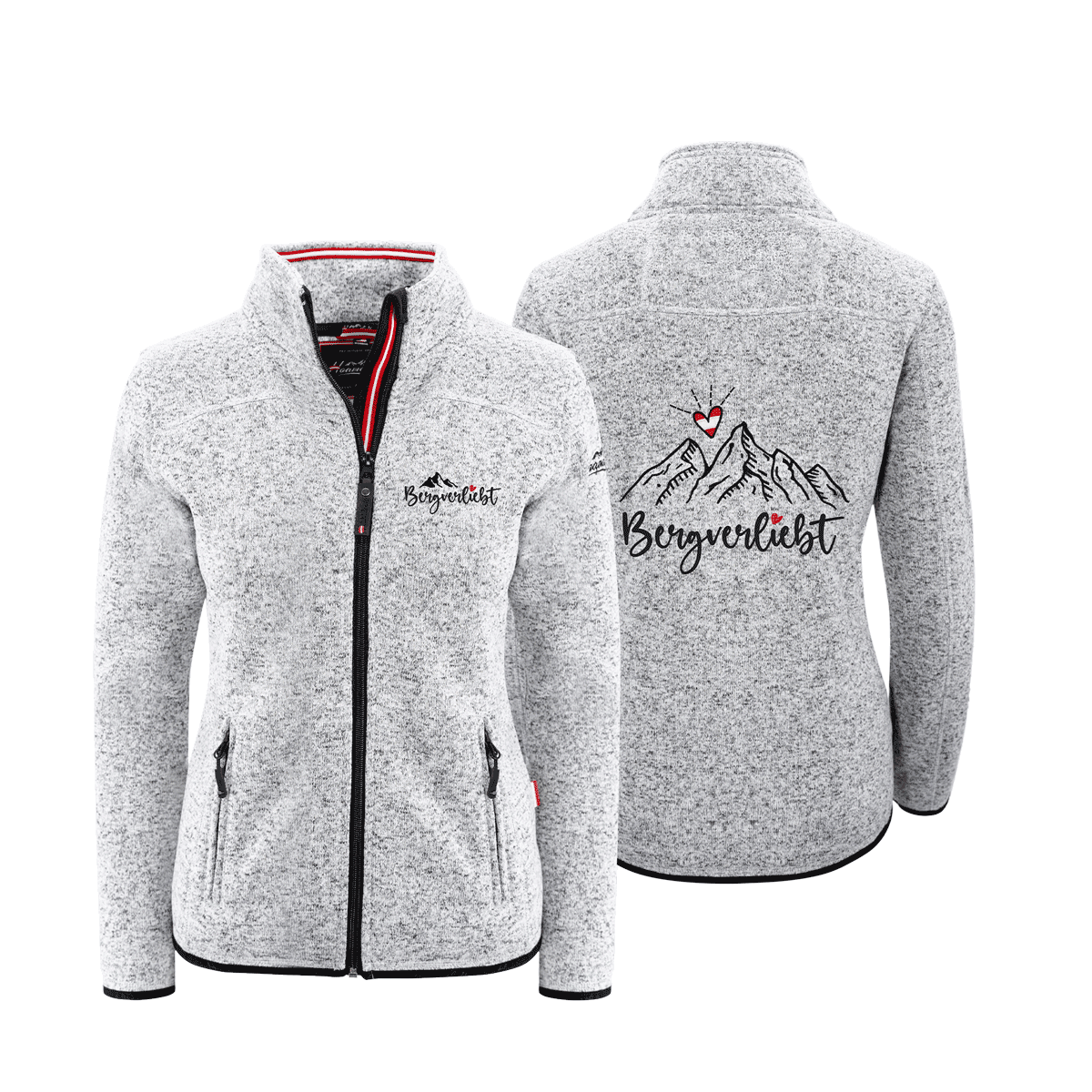 Hellgraue Kultjacke ohne Kapuze für Damen Bergverliebt
