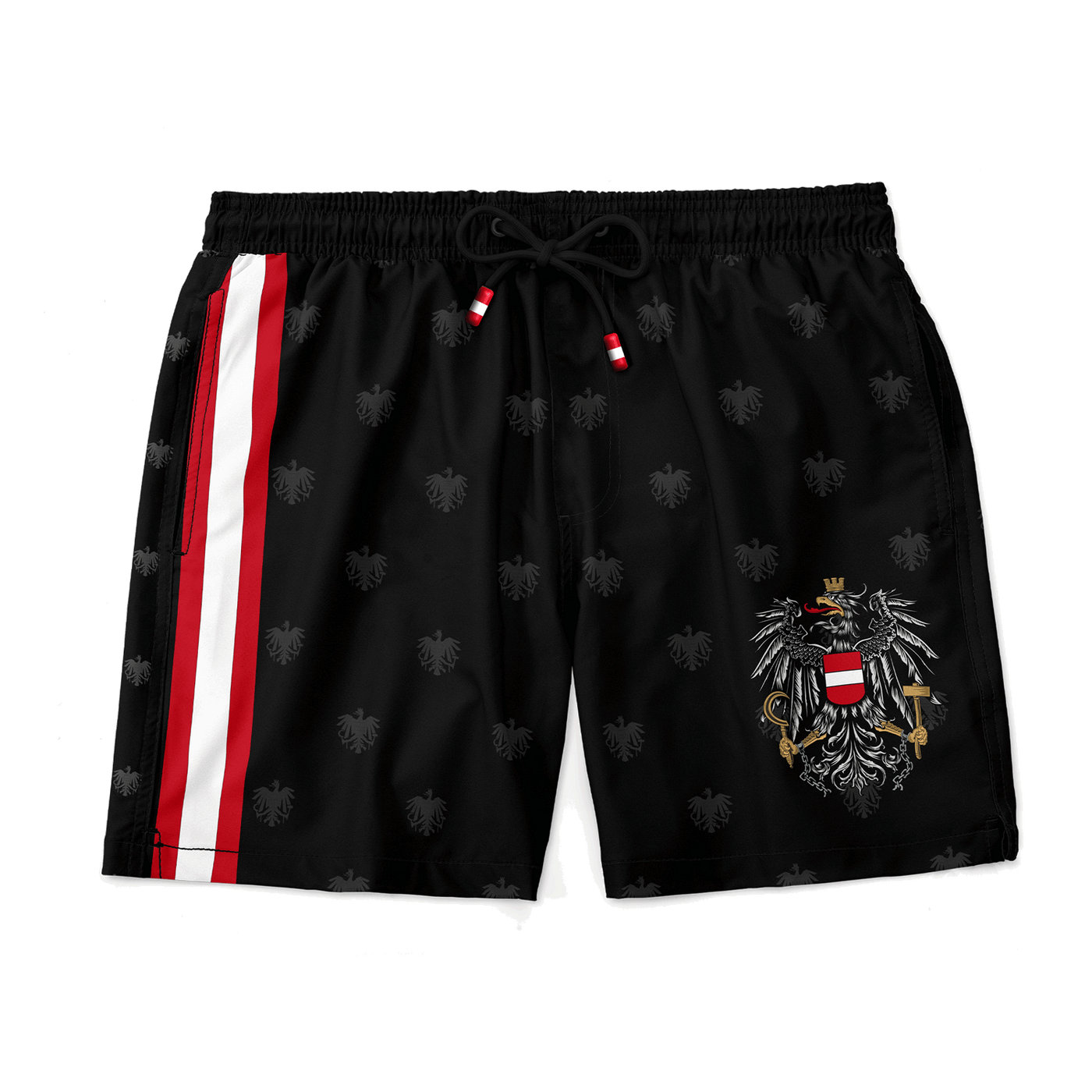 Herren Badehose schwarz Österreich Adler