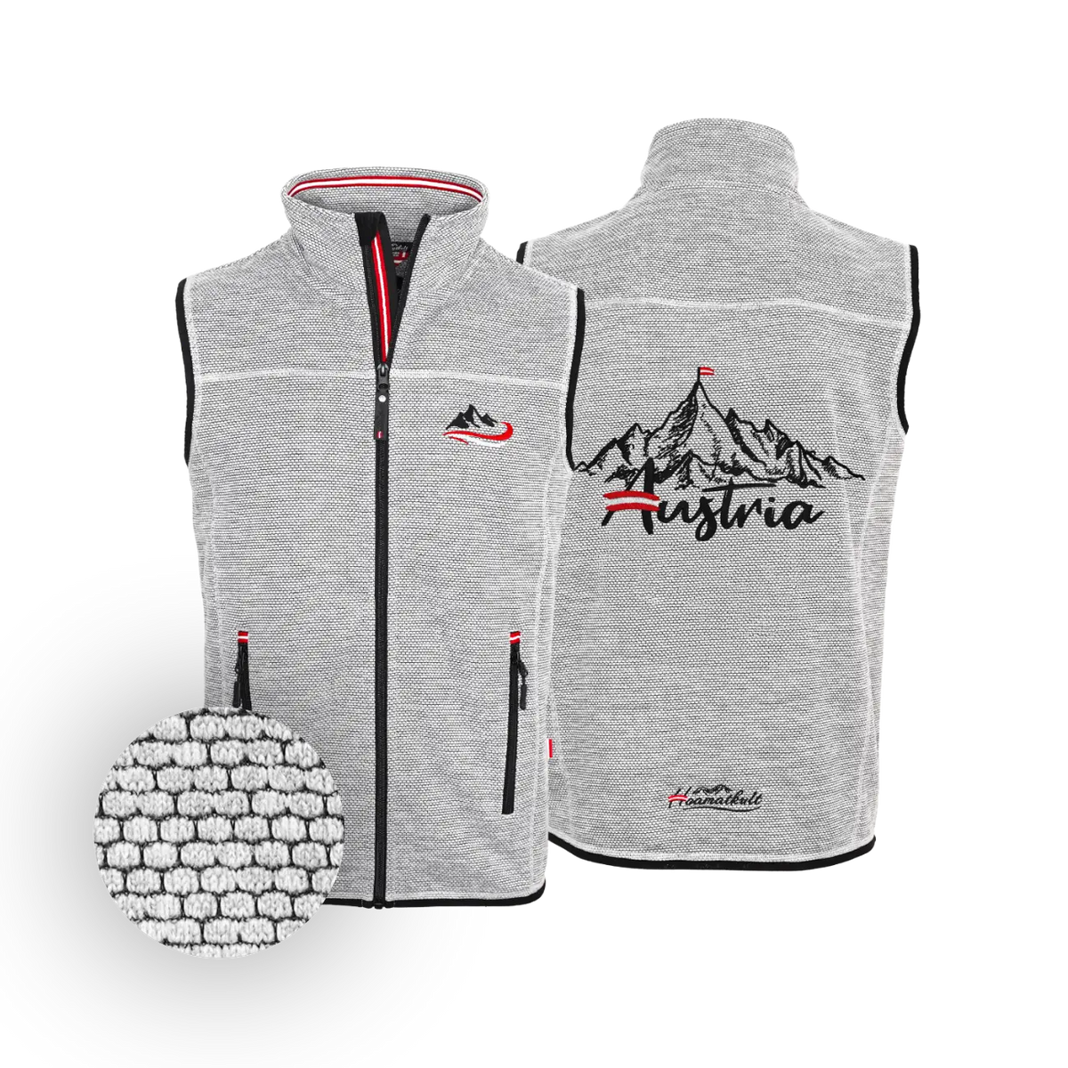 Herren Fleece Gilet hellgrau Austria Berg #Farbe_Hellgrau