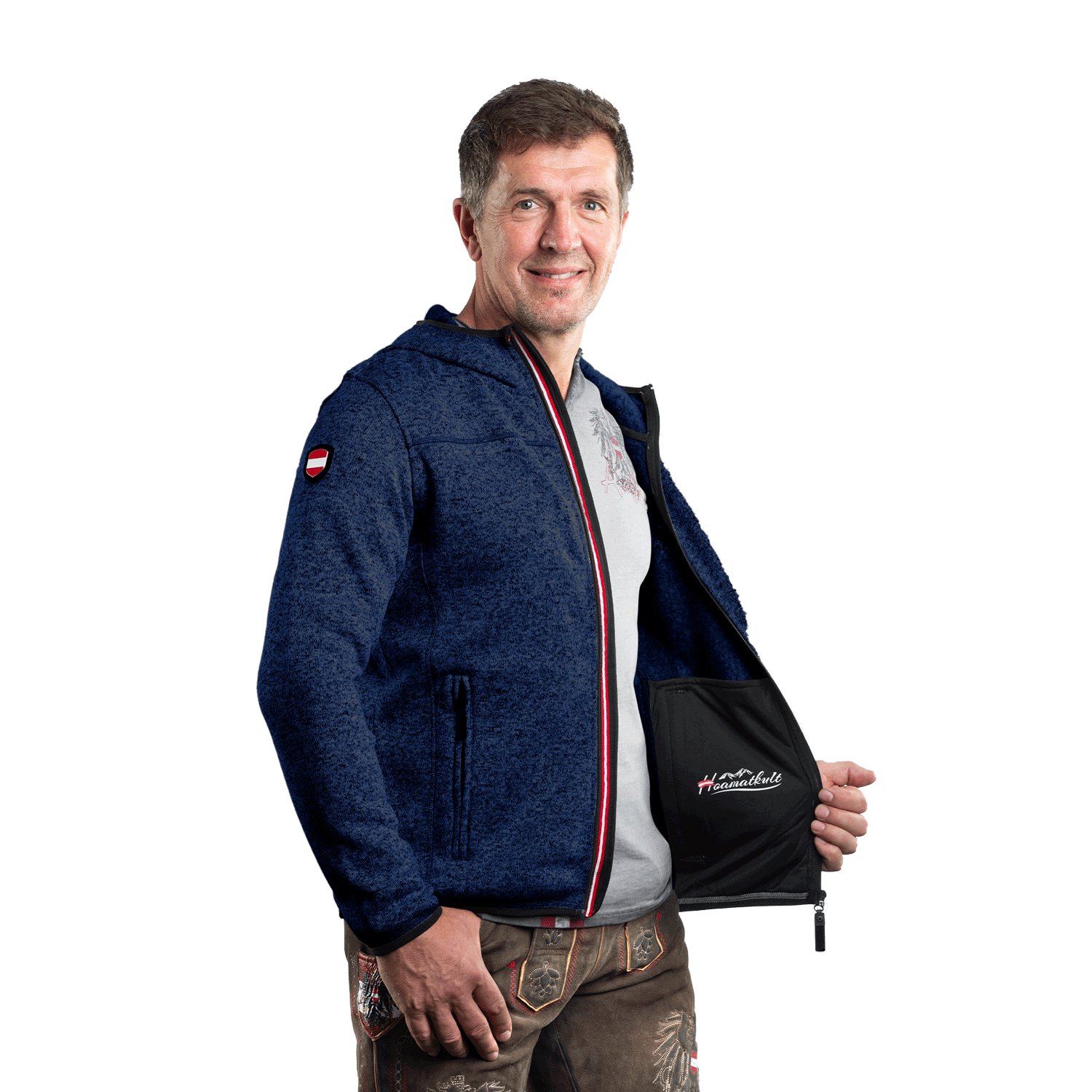 Herren Fleece Jacke dunkelblau