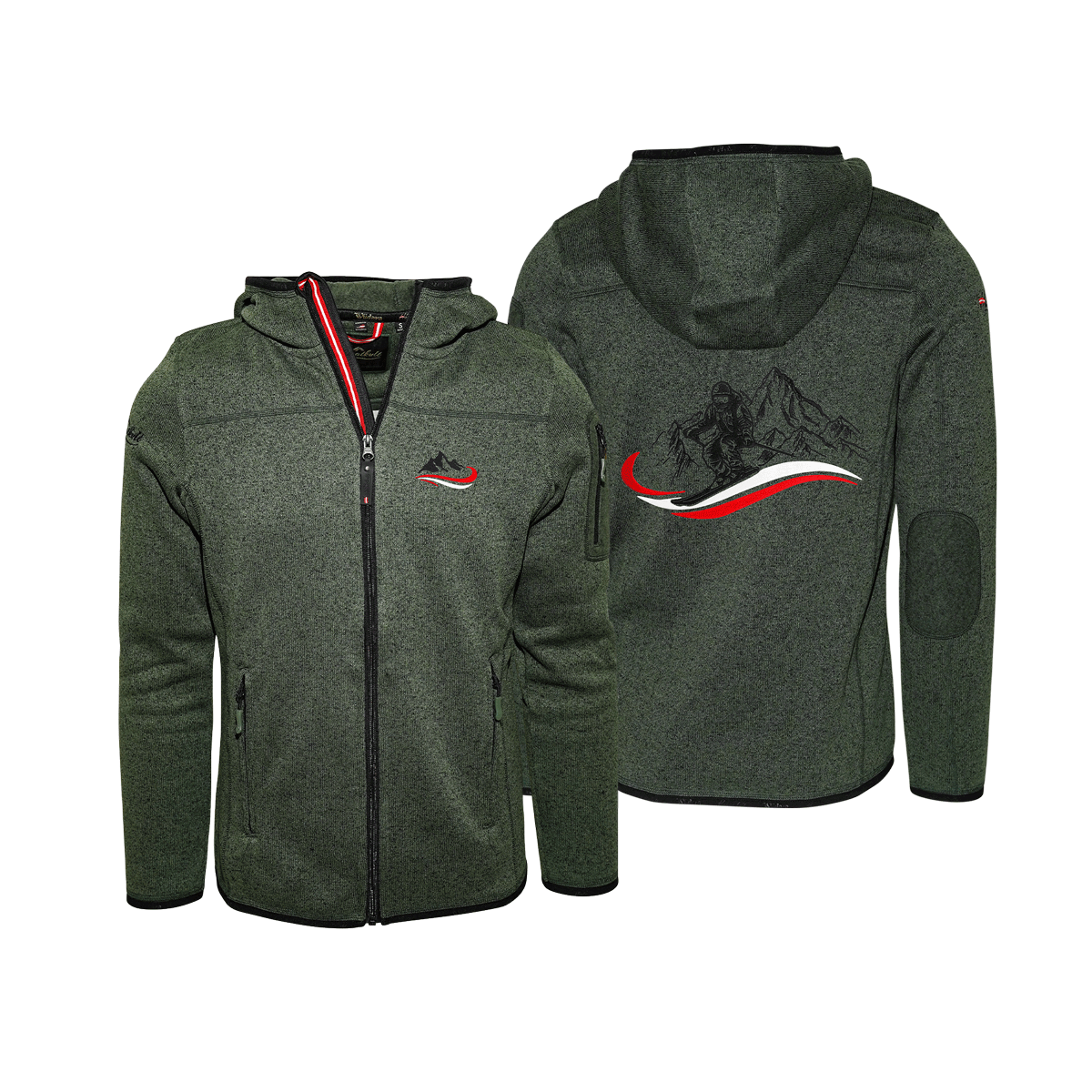 Herren Fleece Weste Skifahren dunkelgrün