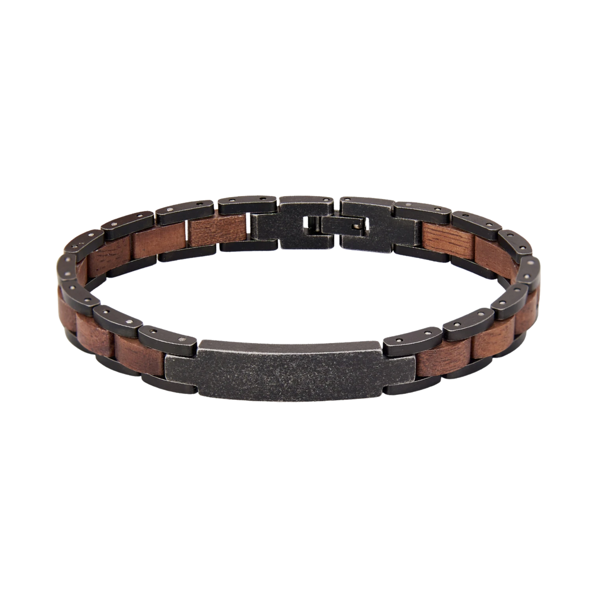 Herren Holzarmband Walnuss Stahl
