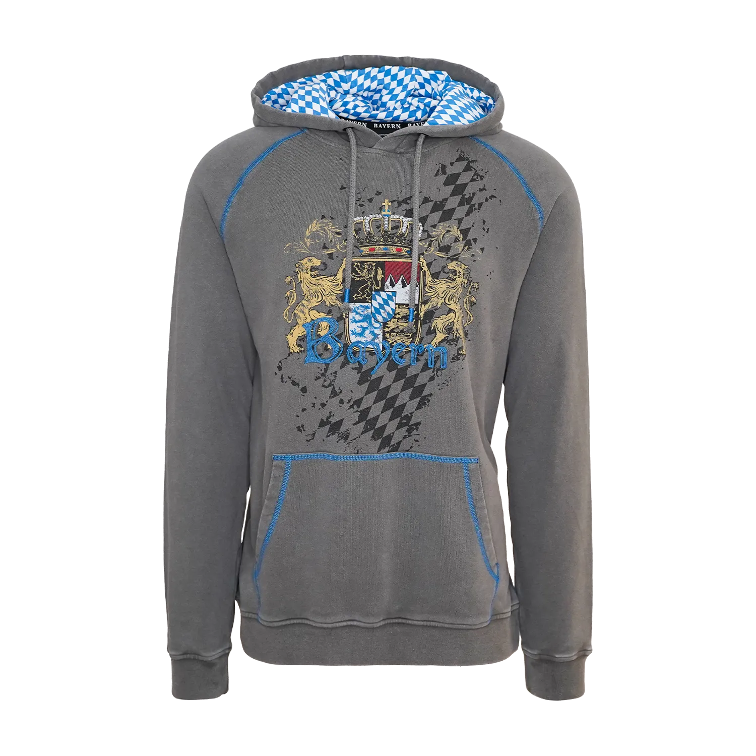 Herren Hoodie Bayern Motiv grau
