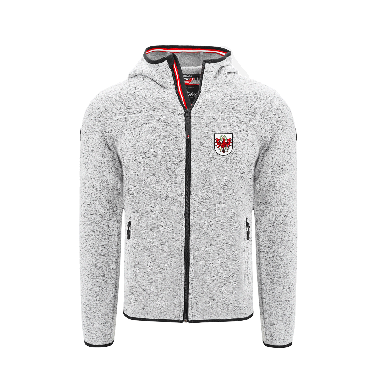 Tirol Kultjacke mit Kapuze - Hellgrau