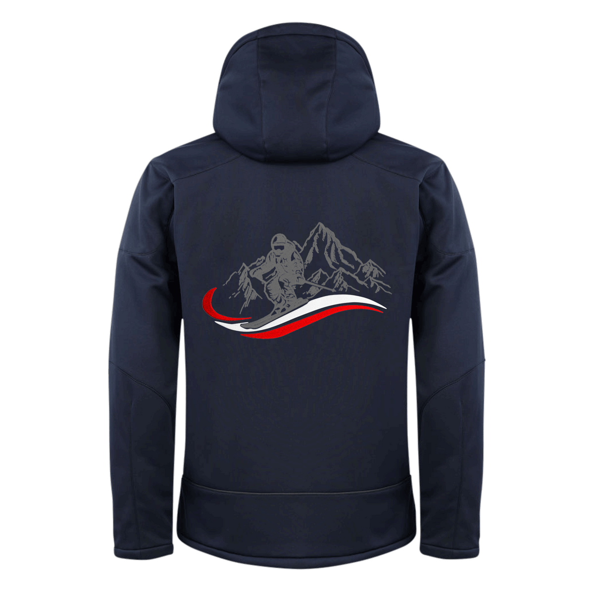 Herren Skijacke dunkelblau mit Skifahrer Motiv