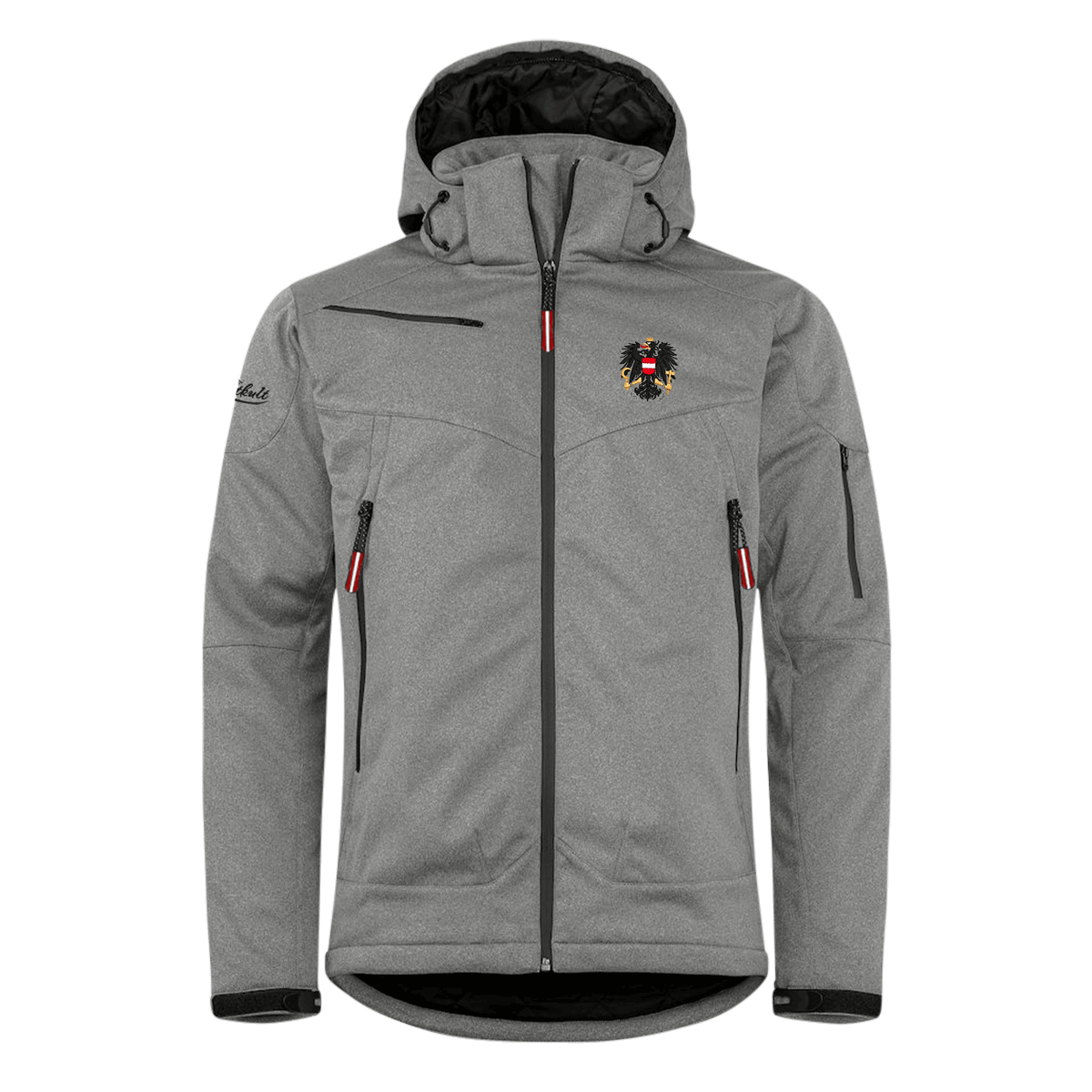 Herren Skijacke grau Adler Stickerei