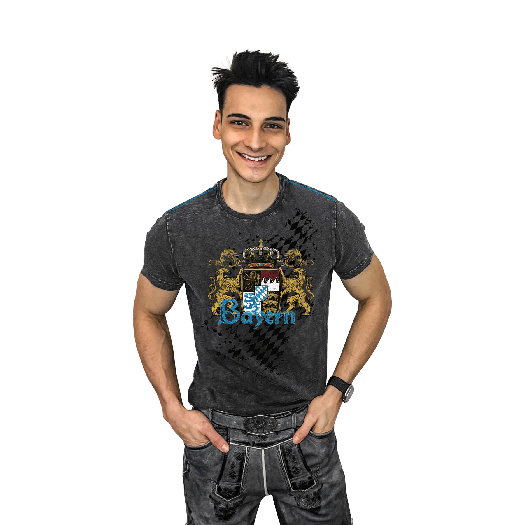Herren T-Shirt Bayern Lederhose