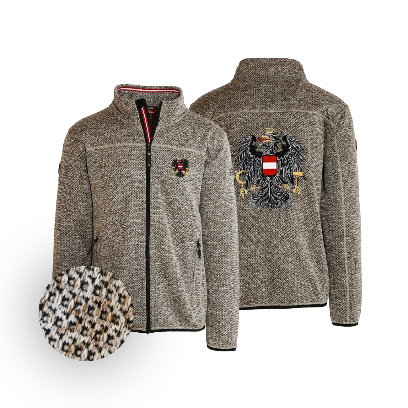 Österreich Kultjacke ohne Kapuze - Strickoptik