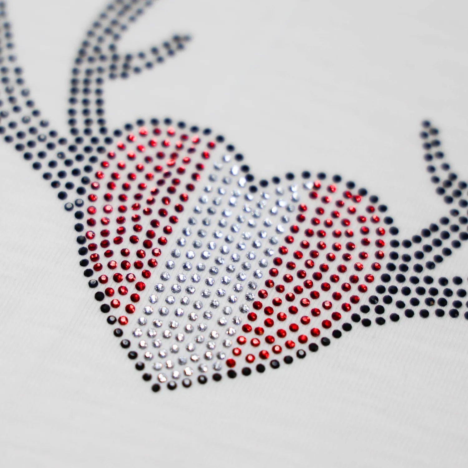 Herz Geweih Glitzer T-Shirt - Weiss