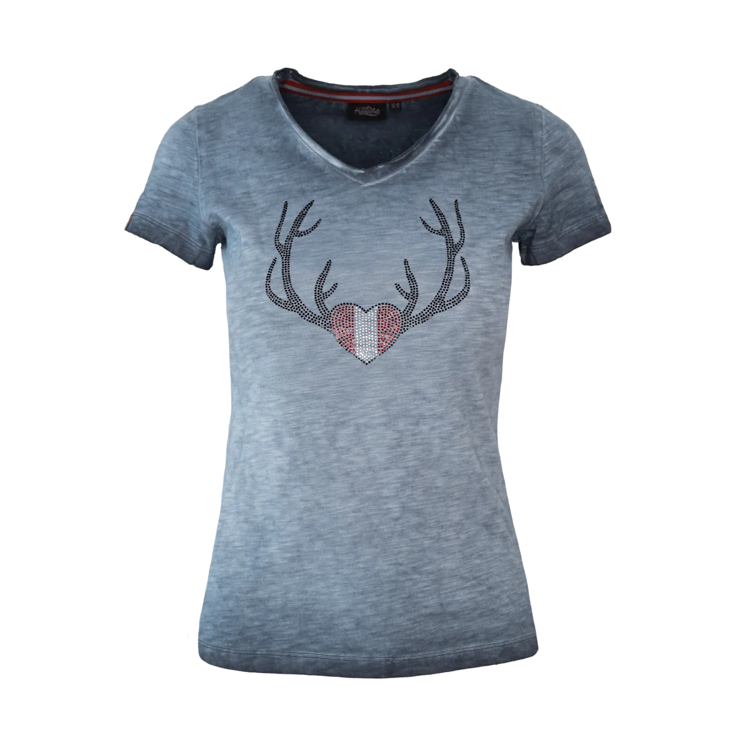 Herz Geweih Glitzer T-Shirt