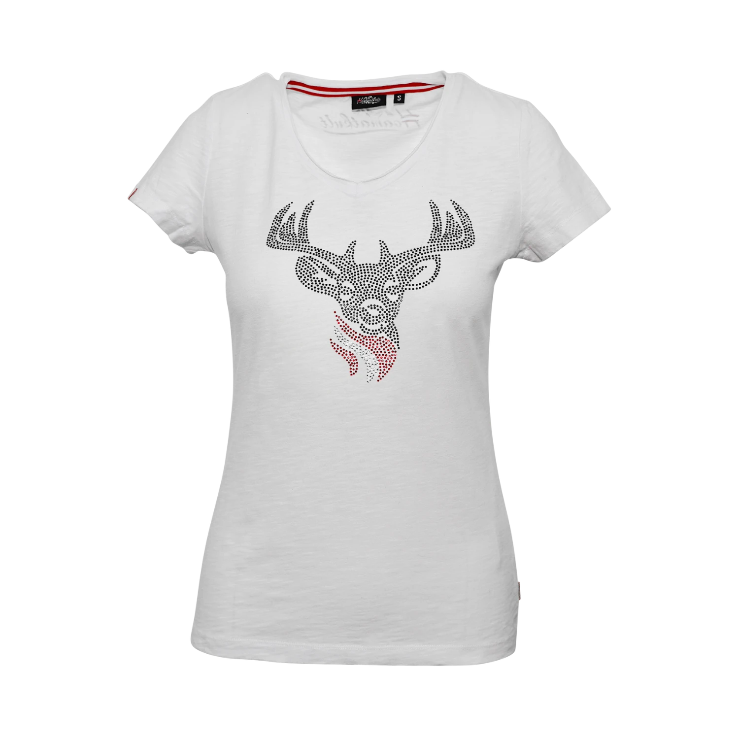 Hirsch Glitzer T-Shirt - Weiss