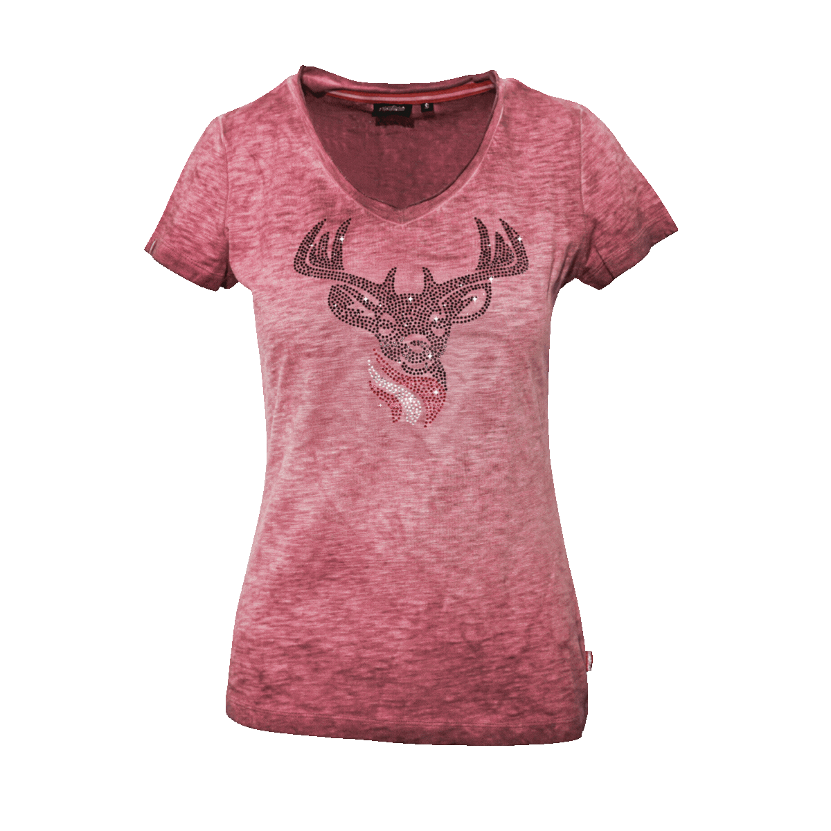 Hirsch Glitzer T-Shirt rosa Damen #Farbe_Rosa