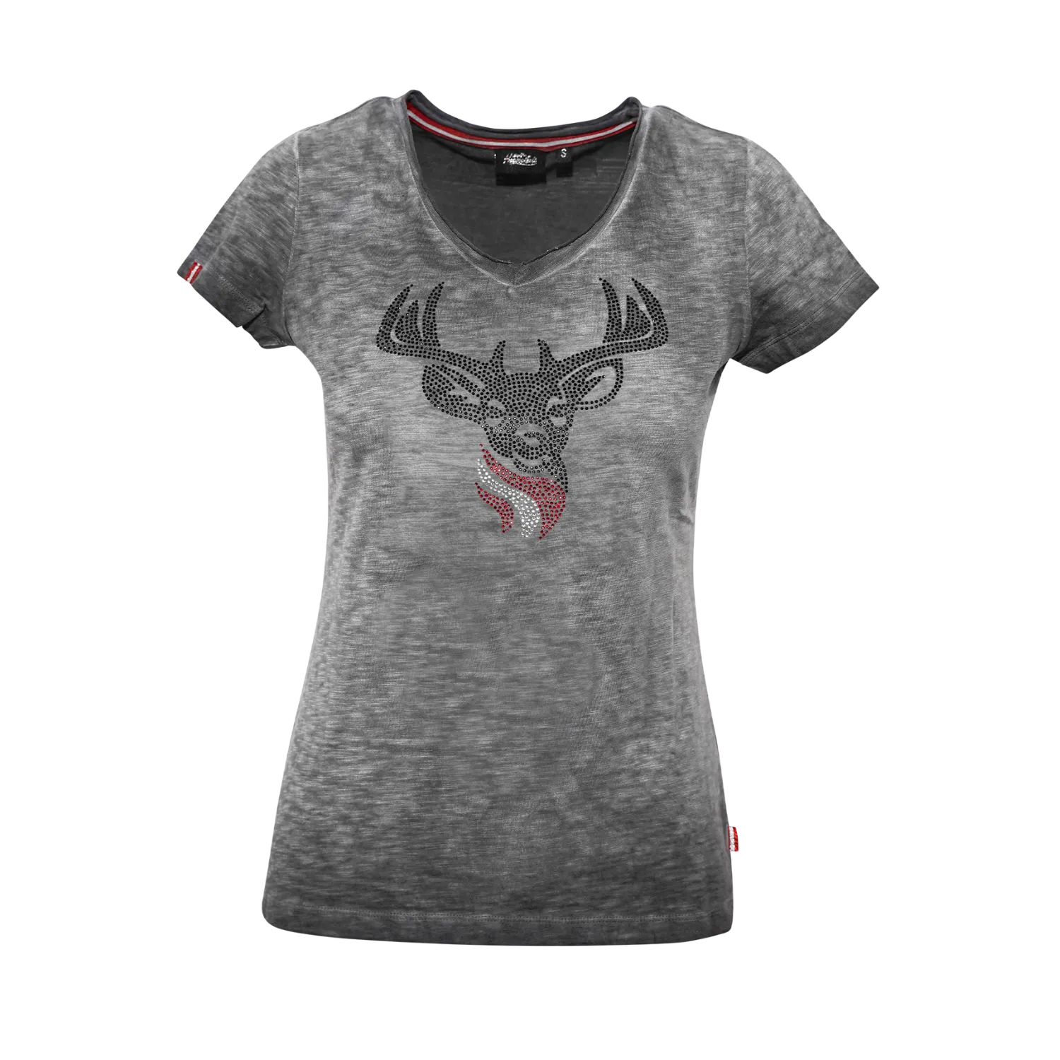 Hirsch Glitzer T-Shirt - Anthrazit