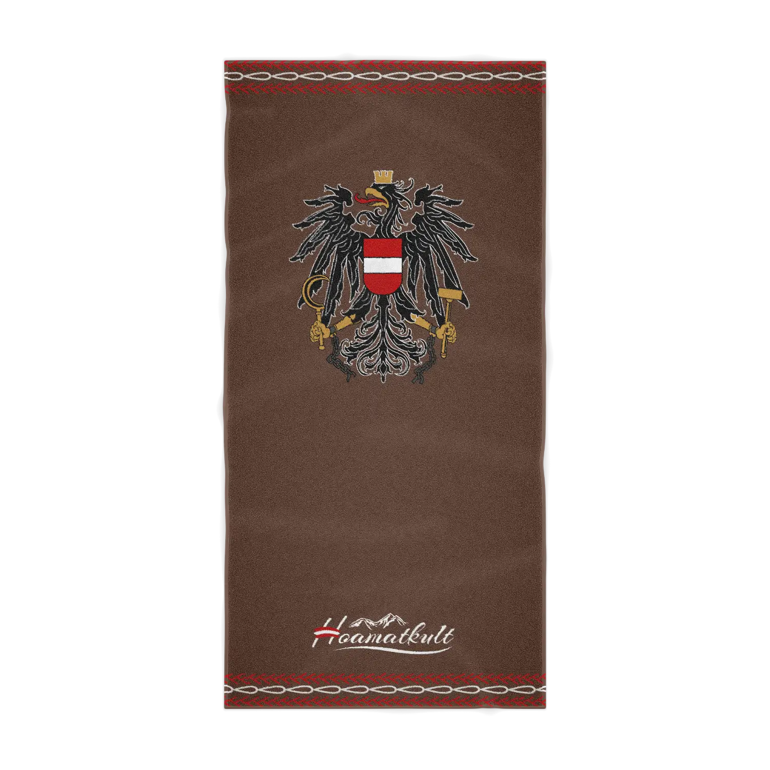 Hoamatkult Lederhose Österreich Adler - Echtleder Braun Mit Patina & Personalisierung