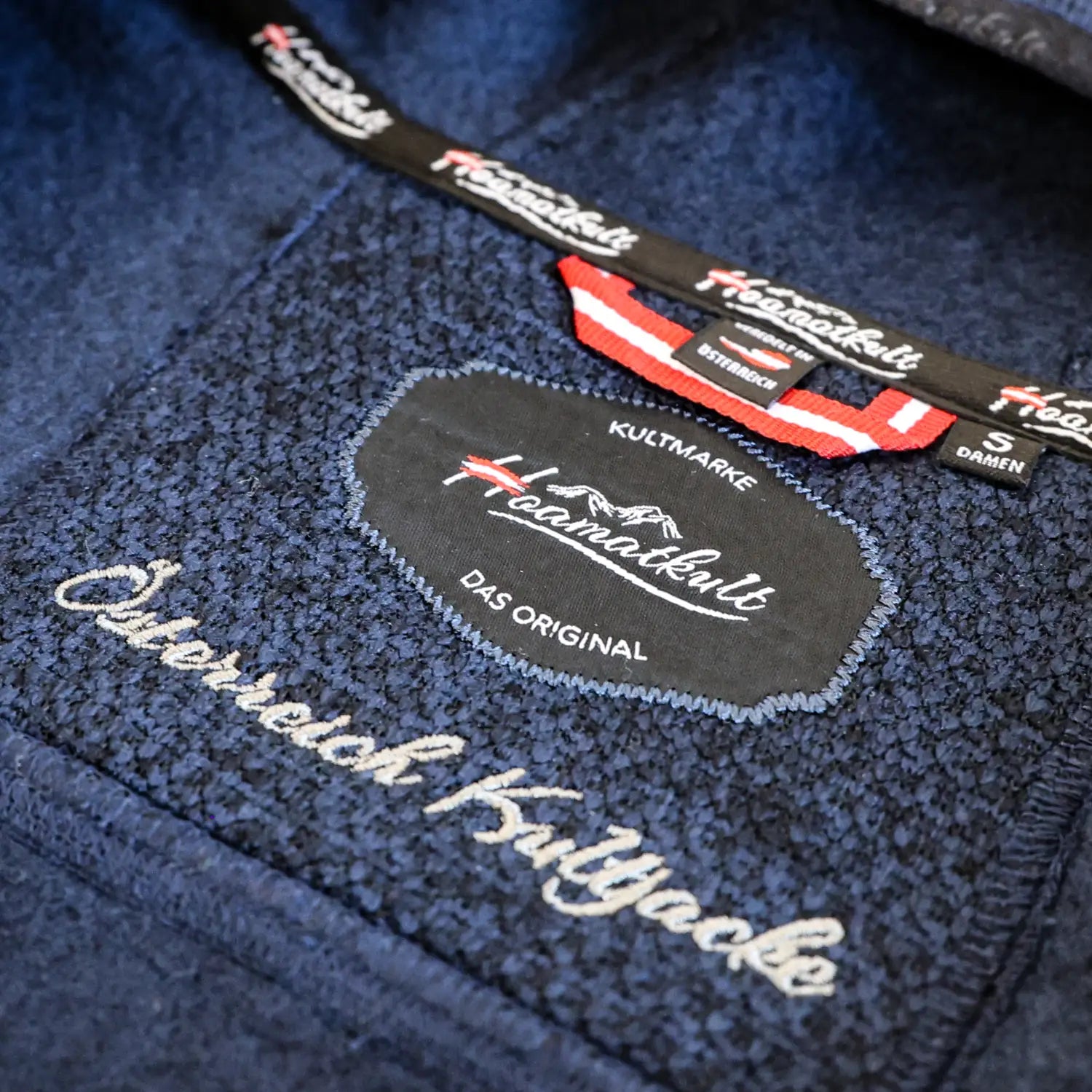 Österreich Kultjacke ohne Kapuze - Strickoptik