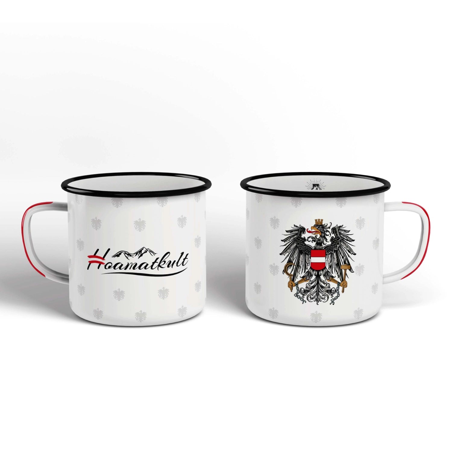 Hoamatkult Österreich Adler Tasse Emaille
