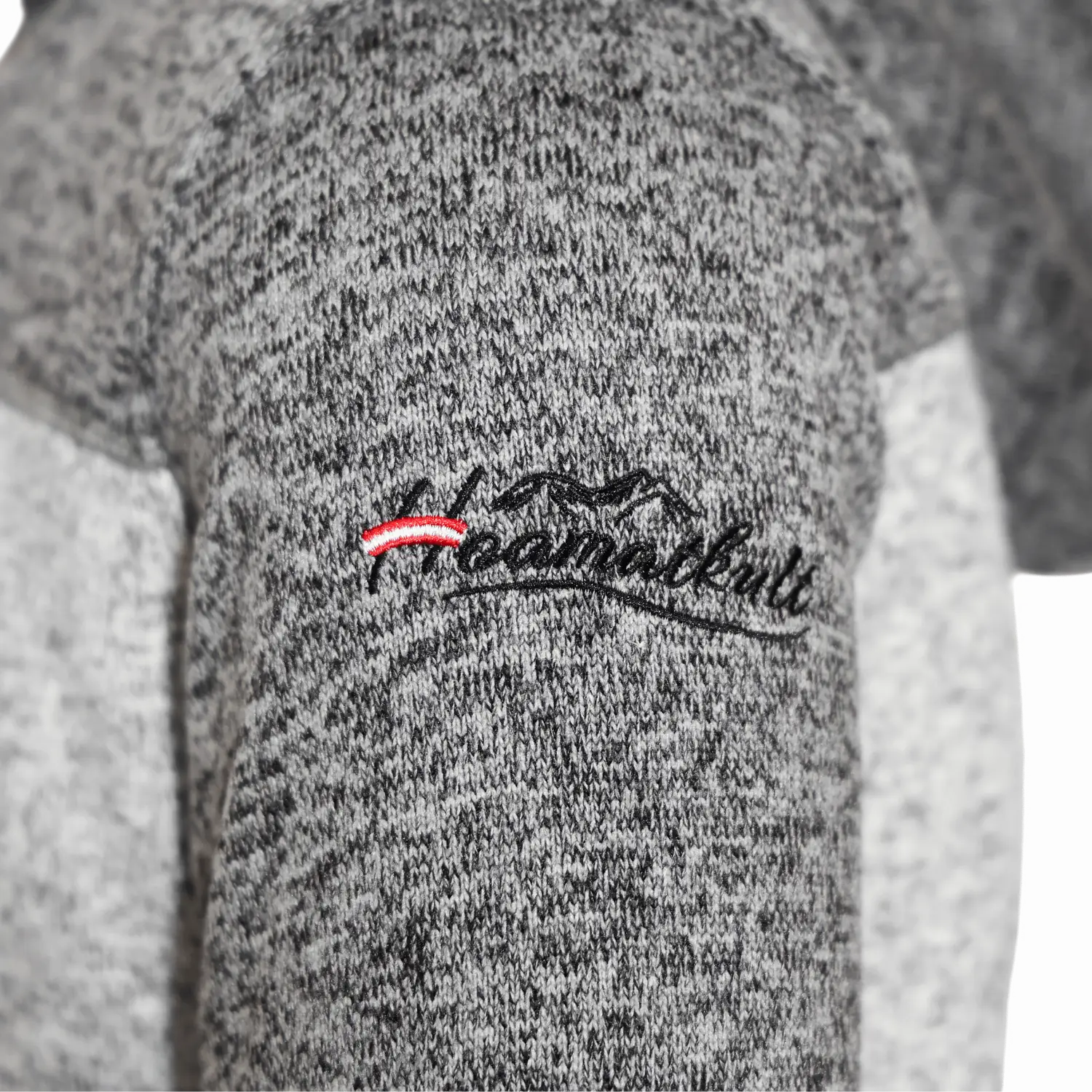 Hoamatkult Stickerei Strickfleece Jacke