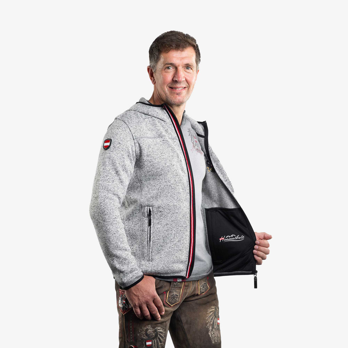 Hoamatkult Strickfleece Jacke kaufen #Farbe_Hellgrau