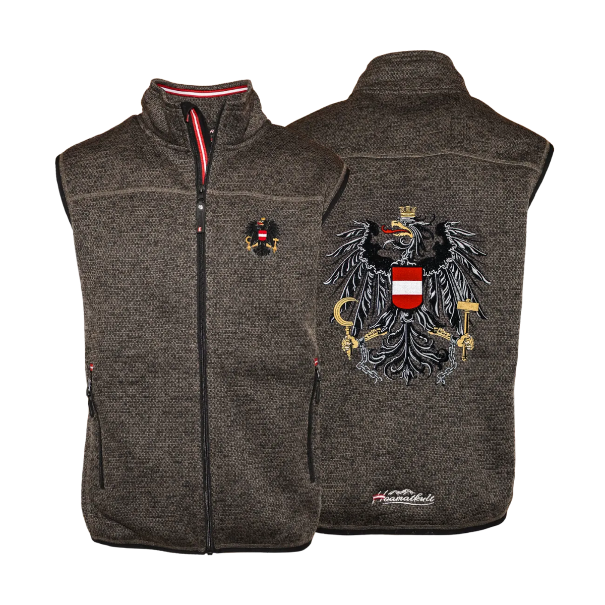 Hoamatkult Trachten Kultgilet Herren #Farbe_Dunkelbraun-Strick
