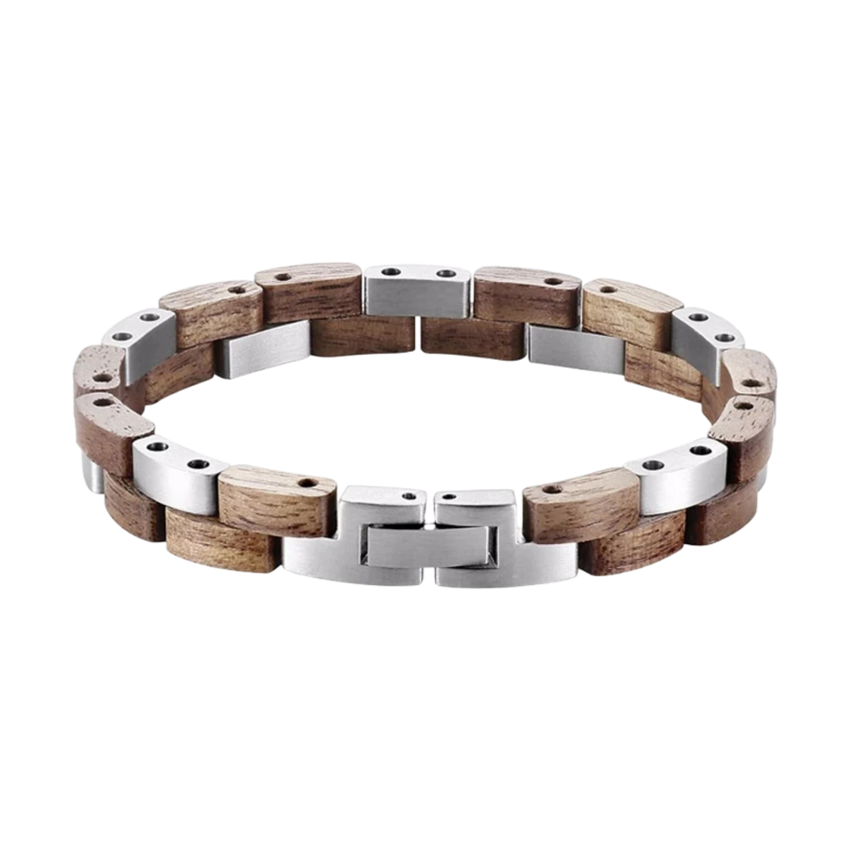 Holzarmband Walnuss Edelstahl